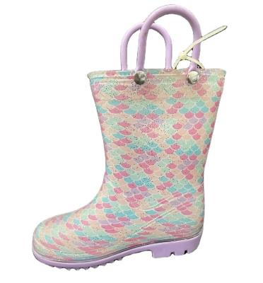 China Lightweight Girls Glitter PVC Rain Boots Unisex Children's Printing PVC Rain Boots for sale