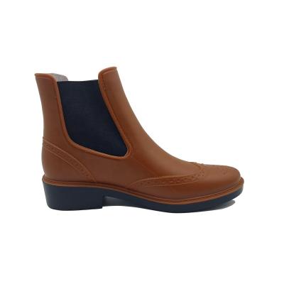 China Waterproof Chelsea Boot Ankle Women Rain Boots Waterproof Fashion PVC Boots for sale