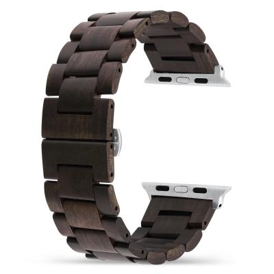 China Non-Specific Black Wood Compatible Band Luxury Watch Apple Series 7 6 5 Se 4 3 2 1 for sale