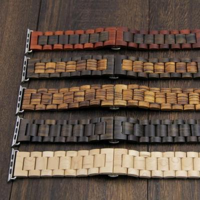 China Non-Specific Solid Wood Watch Band Compatible for Apple Watch Se 7 Series 6 5 4 for 41mm and 45mm for sale