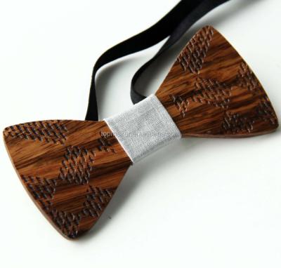 China B09D Striped Wholesale Wooden Bow Tie For Men Fashionable for sale