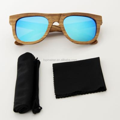 China Wholesale Fashion Sun Glasses Sunglasses Ice Blue Wooden Zebrawood UV400 for sale