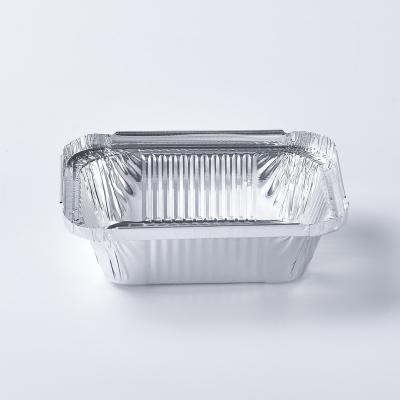 China Package 450ML Oven Safe Disposable And Microwave Food Containers Recyclable Aluminum Foil With Plastic Lid for sale