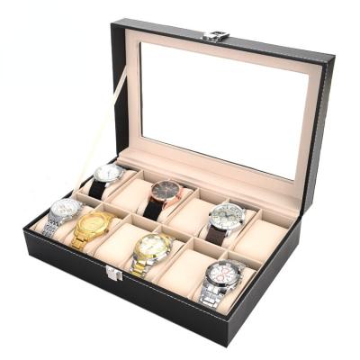 China Recyclable Factory PU Leather Watch Box Custom Leather Watch Gift Storage Box for sale