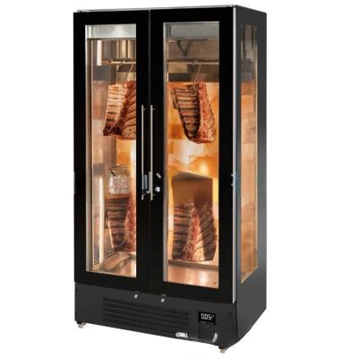 China Double-temperature 2 Glass Door Dry Steak Cooking Refrigerated Beef Acid Storage Cabinet Cabinet Display Cabinet for sale