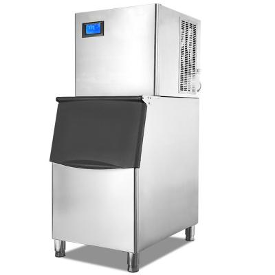 China Hotels 300lbs Automatic Ice Cube Machine Square Iced Milk Tea Shop Ice Cuber Maker 200kg for sale