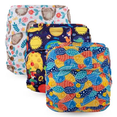 China OEM ODM Printed in RTS Elf Diaper Cover Reusable Reusable Washable Baby Diaper Size One Size Eco Friendly for sale