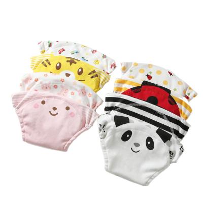 China Wholesale 6-Layer Gauze Baby Training Pants Newborn Printed Diaper Pants Pure Cotton Diaper Washable Waterproof Pants for sale