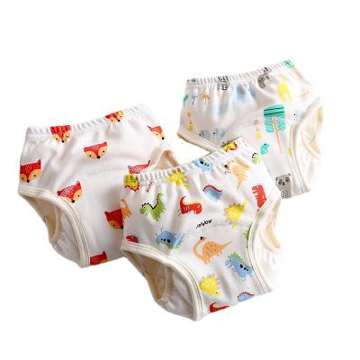 China Printed IN THE RUNNING Cotton Gauze Waterproof Potty Trainer Diaper Baby Urination Potty Training Pants Underwear 4 for sale