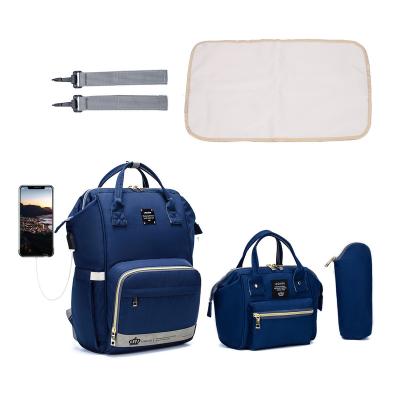 China With USB Wholesale 3 Bags Mum Tote Bag Insulated Bag Set Hook 3 USD Hanging Change Pads High Quality Suite for sale