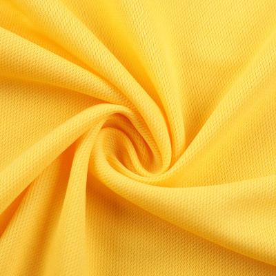 China Anti-Static High Quality Breathable Solid Poly Dyed Bird's Eye Knitted Mesh Fabric For Sports T-shirt for sale