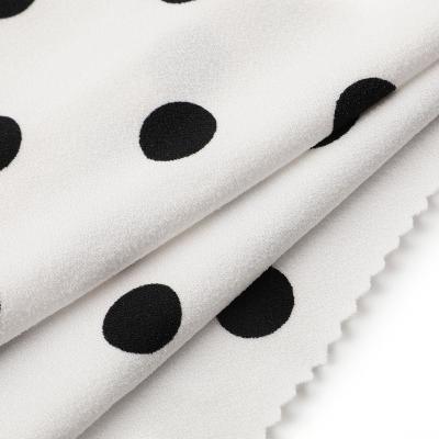 China High grade foam crepe anti-static design knit cute dot print polka spandex stretch fabric for kid top for sale