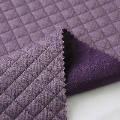 China High Quality Tear-Resistant Heavy Winter Knitted Sandwich Jacquard TR Purple Elastic Stretch Fabric for sale