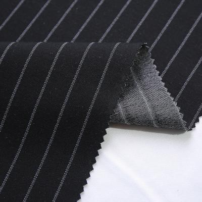 China Soft Touch Shrink-Resistant Yarn Dyed Stripes Roma Polyester Rayon Nylon Spandex Knit Fabric For Costume for sale