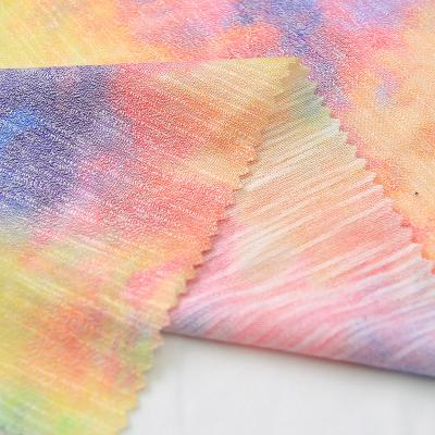 China Colorful Shrink-Resistant Custom Fashion Knit Breathable TR Wick Tie Dye Polyester Healthy Rayon Fabric for sale