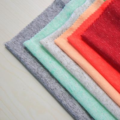 China Quality Assurance Breathable Non-Elastic Jersey Roving Shrink-Resistant Dye Knit Polyester Linen Fabric For Dress for sale