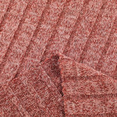 China Fashion Garment Tear-Resistant Elastane Rib Stretch Dyed Knitted Polyester Rayon Spandex Fabric for sale