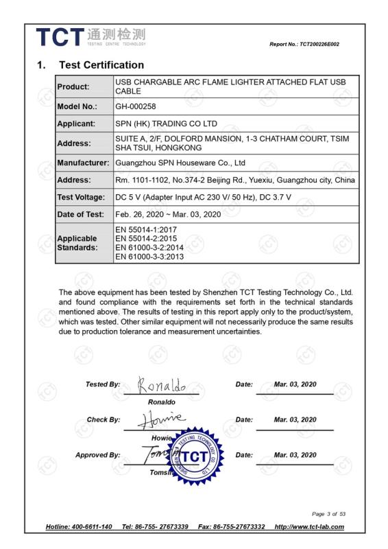 CE - Guangzhou Spn Houseware Co., Ltd.