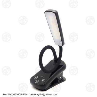 China Good Quality USB Rechargeable Arm Plastic Portable Flexible USB Recharging Eye Care Led Clip Reading Light for sale