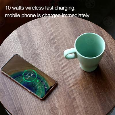 China BT speaker and functions wireless charging smart wooden music playing wireless charger furniture side coffee table with bluetooth speaker for sale