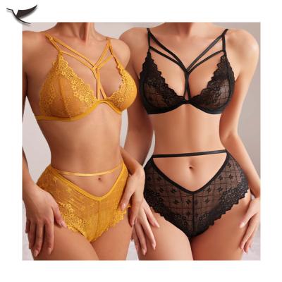 China Lady Sexy Underwear Lace QUICK DRY transparent bra panties set seamless women lingerie set for sale