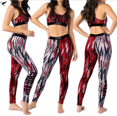 China 2023 New Style Breathable Women Sets Gym Sports Gaiters Logo Custom Printed Women Ethica 2 Piece Bra Two Piece Underwear Set for sale