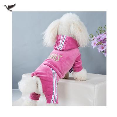 China Luxury Sports Pet Clothes Puppy Hoodie Velvet Coat Letter Printed Dog Clothes Hoodie Sweatshirt Dog Clothes for sale