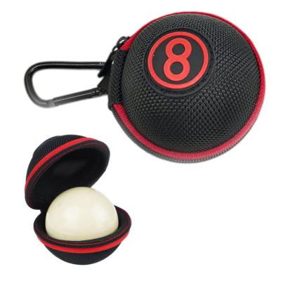 China Portable Eva Billiard Ball Bag Billiard Protector Bag 7x6cm Carrying Case Stand Billiards Black Cue Ball Accessory Case for sale