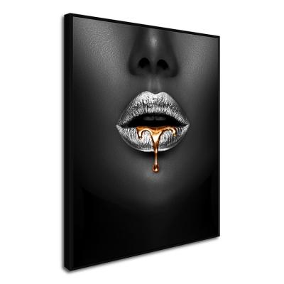 China BREF New Style Custom Sofa Background Wall African Women Black Lips Subtract Decorative Painting for sale