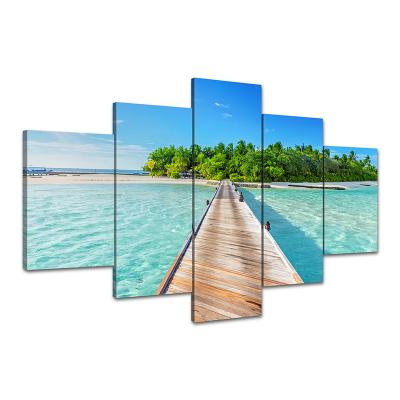 China Waterproof+ECO-Friendly Living Room Decoration 5-Piece Style Canvas Decoration Maldivian Home Wall Waterproof Canvas for sale