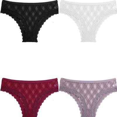 China Breathable Women Sexy Lace Cotton Panties Hollow Out Women Sexy Underwear Lingerie Soft Lace Briefs For Woman Cotton Solid for sale