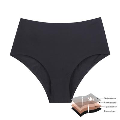 China Women Breathable Leak Proof Period Panties 4 Layer Cotton Hipster Seamless One Piece Menstrual Panties Leak Proof Period Panties for sale