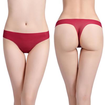 China Breathable Women Laser Cut Ice Silk No Trace Underwear Seamless Thong Women Underwear Panties for sale