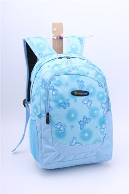 China Girls Blue Back Pack Floral Print Backpack 600D Polyester Climbing Professional for sale