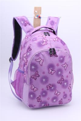 China Zipper Purple Floral Backpacks For Teenage Girls Double Shoulders OEM for sale