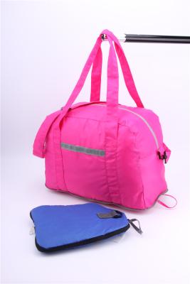 China Pink Waterpoof 210D Polyester Foldable Travel Bags Lightweight with Zipper for sale