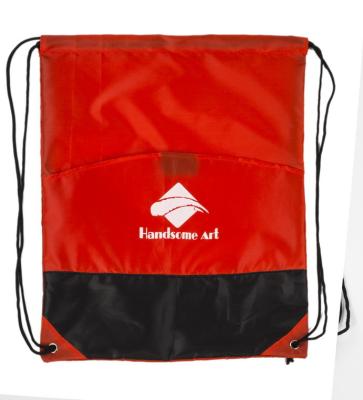 China Athletic Lightweight Polyester Drawstring Bag Cool Custom String Backpacks for sale