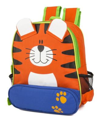 China Polyester Fabric Kids Satchel Backpack Cute School Bags Tiger Type for sale