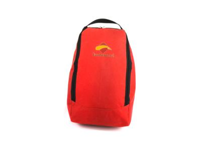 China Red 600D Polyester Zippered Shoe Bags For Travel , Eco Friendly Shoe Carrier Bag for sale