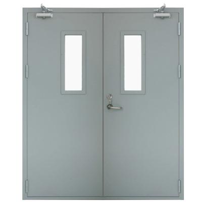 China Modern Fire Escape Door Fireproof Door With Push Bar And Door Closer for sale