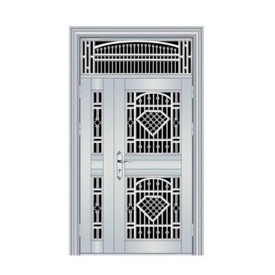 China Easily Assembled Stainless Steel Exterior Double Doors Base Track Security Steel Metal Bulletproof Doors for sale