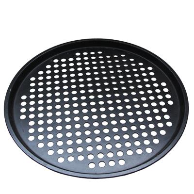 China FTL112209 Sustainable Carbon Steel Non-Stick Round Baking Pan Perforated Pizza Pan With Holes for sale