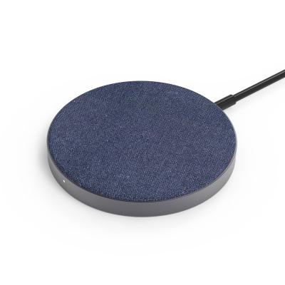 China FOD Work Magnetic New Fabric 15W Fast Wireless Charger With Qi Standard For iPhone 12 for sale