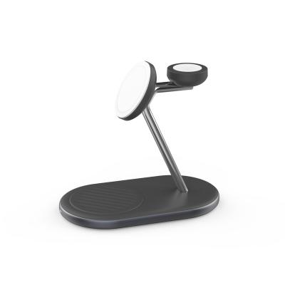 China 2022 Fast Charging Magnetic Mobile Phone Desktop Qi Stand 3in1 Wireless Charging iPhone For Watch For Earphone for sale