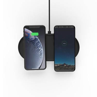 China Mobile Phone 2 in 1 Dual Qi Wireless Charger Phone Fast Wireless Charger for iPhone, Samsung, Huawei for sale