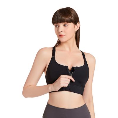 China New Breathable Hot Sale High Quality High Quality Zipper Workout Fitness Plus Size Women Yoga Sports Bra for sale