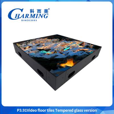 China 50x50CM Led Dance Floor P3.91 Video Floor Tiles Tempered Glass Version for sale