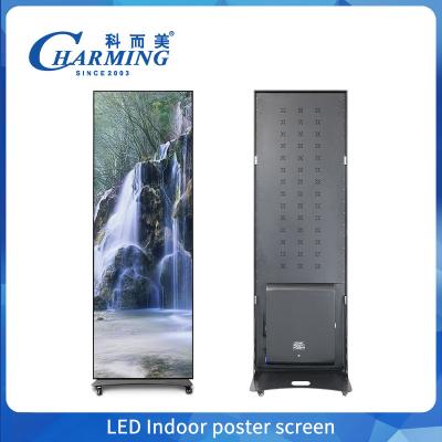 China Full Color P2.5 P1.86 P2 Indoor Led Poster Display Screen Wifi USB Floor Standing Led Advertising Digital Poster Display for sale