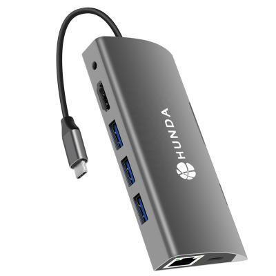 China All Brand of USB C Accessible Computers Best Selling 9 in 1 USB-C to 4K HD MI + PD*87W+ SD/TF Card Reader + USB 3.0*3 HUB for New Trend USB Computers -VS for sale