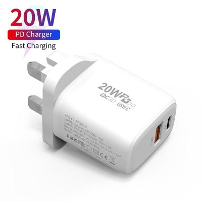 China 20 volt watt mini size palladium cell adapter 20w fast charging type usb c adapter c charger for iphone 20watts charger 18w apple for sale